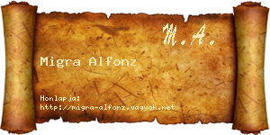 Migra Alfonz névjegykártya